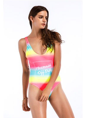 Rainbow one piece swimsuit