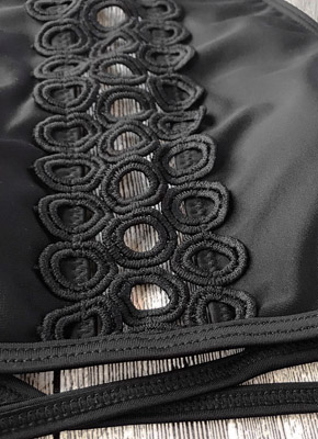 black lace high neck bikini top