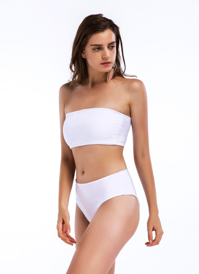 White bra style 2 piece bathing suit