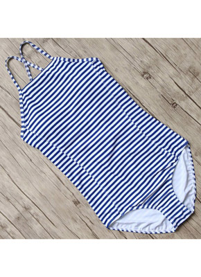 Navy Stripe One Piece Swimsuit women 4