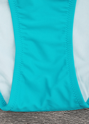Fold Bandage Triangle Bikini set-blue 7