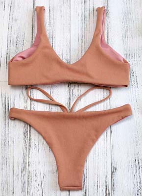 Tie Bikini Set-Pink 5